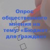 Опрос общественного мнения на тему: «Бюджет для граждан» Опрос общественного мнения на тему: «Бюджет для граждан»