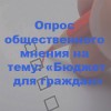 Опрос общественного мнения на тему: «Бюджет для граждан»